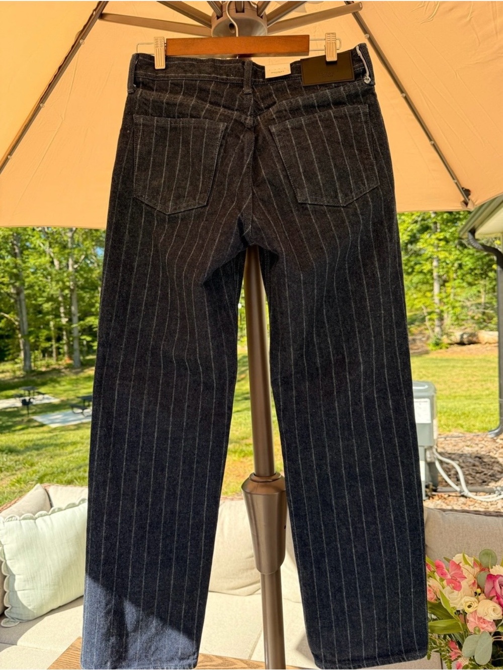 Women's Moussy Denim Pinstripe Straight-Leg Jeans - Picture 6 of 12